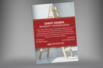 Plakat informuje, drabina sugeruje, Budownictwo, Remont i Wykończenia - Plakaty Netprint