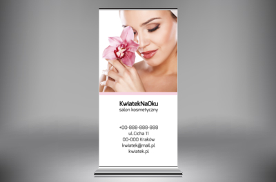Grafika, która przyciąga z daleka, Zdrowie i uroda, Salon kosmetyczny - Roll-up Netprint