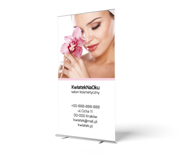 Grafika, która przyciąga z daleka, Zdrowie i uroda, Salon kosmetyczny - Roll-up Netprint szablony online