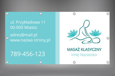 Turkus sprawdza się także w dużym formacie, Medycyna, Masażysta - Banery Netprint