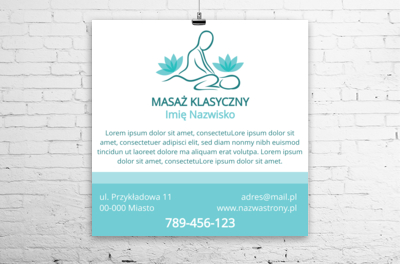 Wyraźny przekaz na modnym tle, Medycyna, Masażysta - Plakaty Wielkoformatowe Netprint