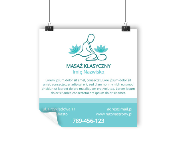 Wyraźny przekaz na modnym tle, Medycyna, Masażysta - Plakaty Wielkoformatowe Netprint szablony online