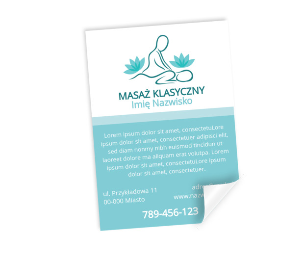 Wygodny podział graficzny, Medycyna, Masażysta - Plakaty Netprint szablony online