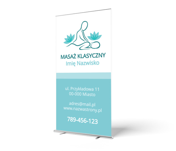 Pokazujemy wszystkim swoje usługi, Medycyna, Masażysta - Roll-up Netprint szablony online