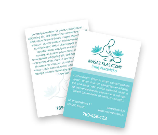 Garść informacji pięknie podana, Medycyna, Masażysta - Ulotki Netprint szablony online