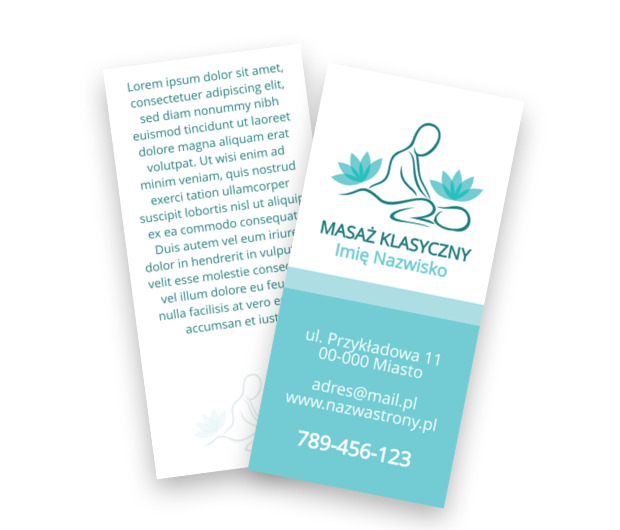 Modna forma graficzna z informacją, Medycyna, Masażysta - Ulotki Netprint szablony online