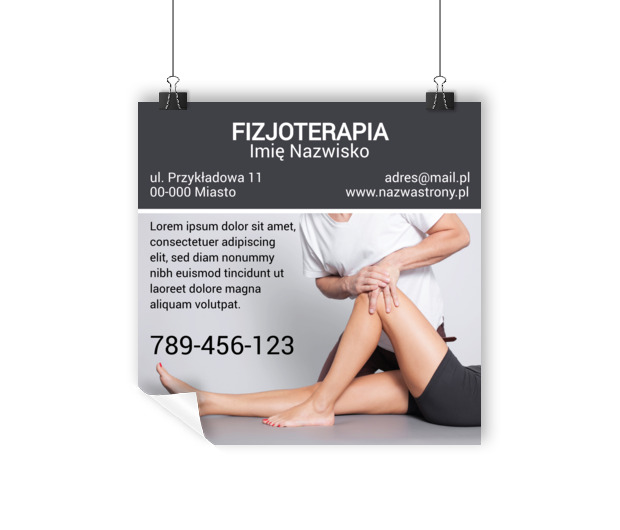 Przyciągnij pacjentów swoim plakatem, Medycyna, Fizjoterapia - Plakaty Wielkoformatowe Netprint szablony online