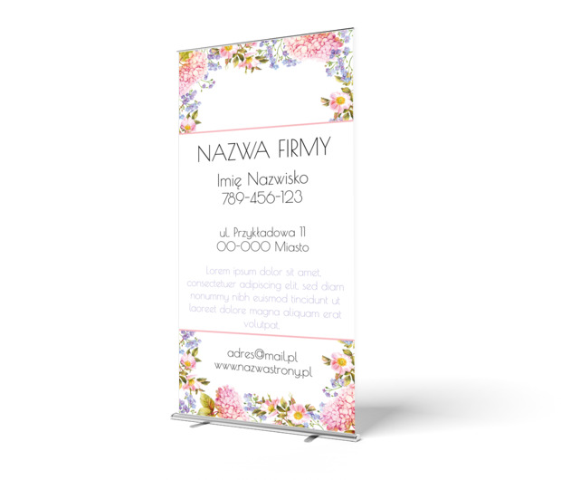 Pastelowo podane informacje, Motywy, Roślinne - Roll-up Netprint szablony online