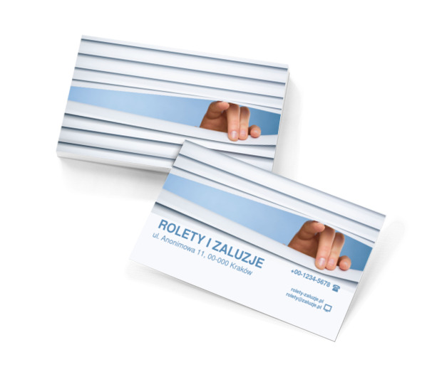 Białe rolety, Budownictwo, Rolety - Wizytówki Netprint szablony online