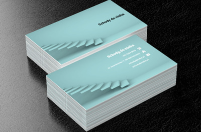 Schody na turkusowym tle, Budownictwo, Schody - Wizytówki Netprint