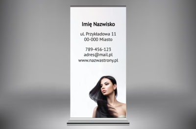 Grafika godna pokazania na targach, Zdrowie i uroda, Salon fryzjerski - Roll-up Netprint