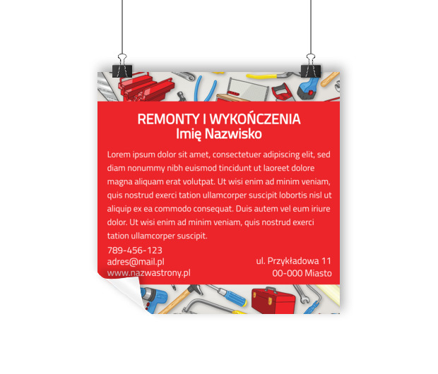 Jaka reklama, takie usługi?, Budownictwo, Remont i Wykończenia - Plakaty Wielkoformatowe Netprint szablony online