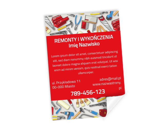 Plakat dla firmy remontowej, Budownictwo, Remont i Wykończenia - Plakaty Netprint szablony online