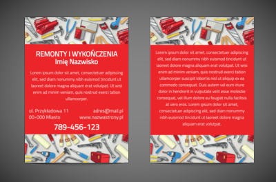 Jeśli reklamować firmę remontową, to tylko tak, Budownictwo, Remont Wykończenia - Ulotki Netprint