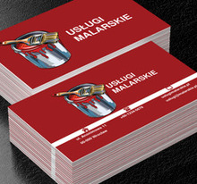 Puszka z farbą na czerwonym tle, Budownictwo, Usługi malarskie - Wizytówki Netprint