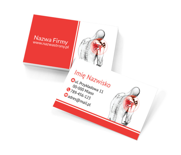 Usuwanie bólu to twoja specjalność, Medycyna, Rehabilitacja - Wizytówki Netprint szablony online