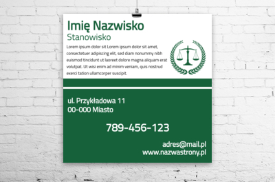 Plakat reklamowy, który budzi respekt, Prawo, Kancelaria adwokacka - Plakaty Wielkoformatowe Netprint