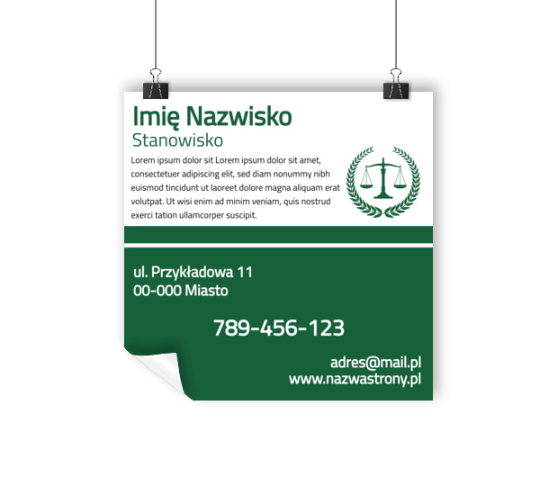 Plakat reklamowy, który budzi respekt, Prawo, Kancelaria adwokacka - Plakaty Wielkoformatowe Netprint szablony online
