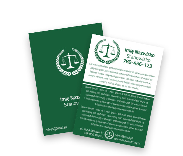 Uporządkowany sposób przekazu reklamowego, Prawo, Kancelaria adwokoacka - Ulotki Netprint szablony online