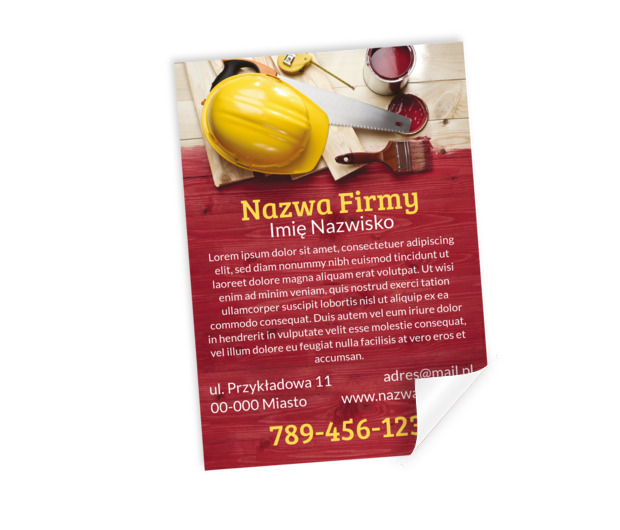 Informacja na pięknym tle, Budownictwo, Remont i Wykończenia - Plakaty Netprint szablony online