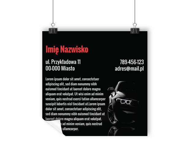 Plakat zupełnie niebanalny, Transport, Wypożyczalnia samochodów - Plakaty Wielkoformatowe Netprint szablony online