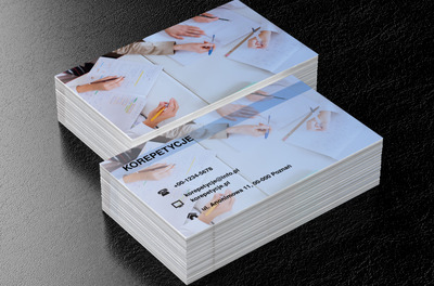 Zdjęcie biurka z góry, Edukacja, Korepetycje - Wizytówki Netprint