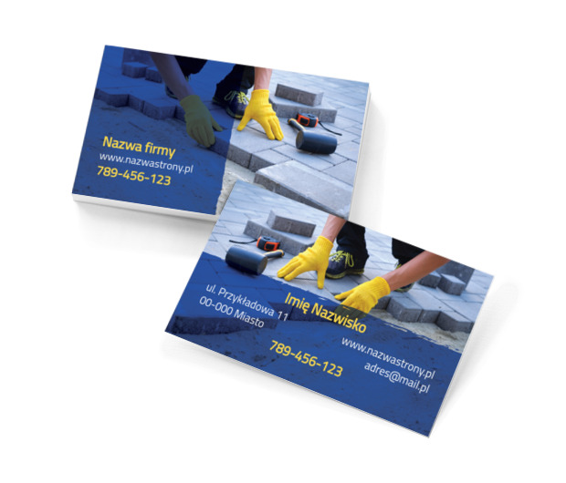 Solidny fundament ciężkiej pracy, Budownictwo, Usługi kamieniarskie - Wizytówki Netprint szablony online