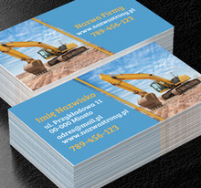 Profesjonalne prace ziemne, Budownictwo, Firma budowlana - Wizytówki Netprint