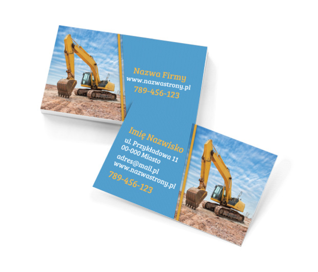 Profesjonalne prace ziemne, Budownictwo, Firma budowlana - Wizytówki Netprint szablony online
