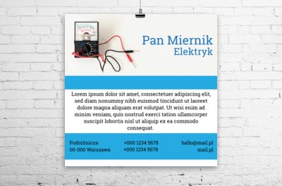 Sugestia graficzna i czytelny przekaz, Budownictwo, Elektryk - Plakaty Wielkoformatowe Netprint