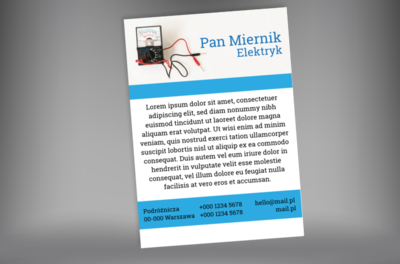 Reklama usług elektrycznych, Budownictwo, Elektryk - Plakaty Netprint