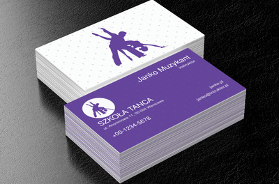 Fioletowa para na jasnym tle, Edukacja, Szkoła tańca - Wizytówki Netprint