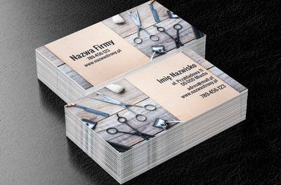 Retro grafika dla barbera, Zdrowie i uroda, Salon fryzjerski - Wizytówki Netprint