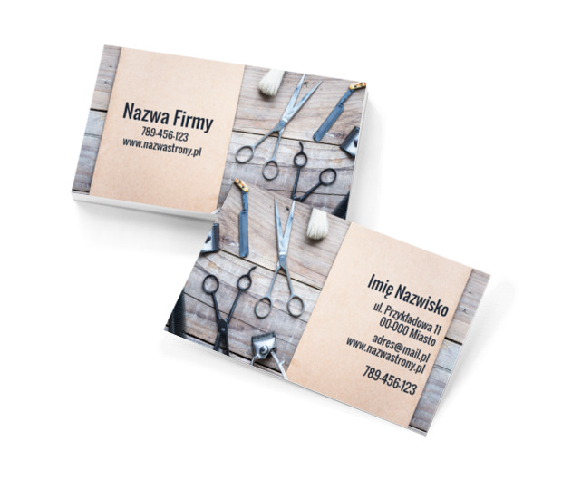 Retro grafika dla barbera, Zdrowie i uroda, Salon fryzjerski - Wizytówki Netprint szablony online