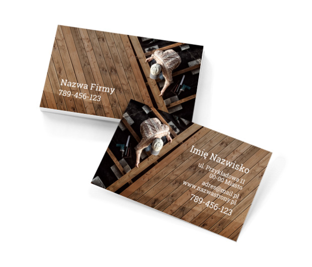 Drewniany świat dobrego fachowca, Budownictwo, Remont i Wykończenia - Wizytówki Netprint szablony online