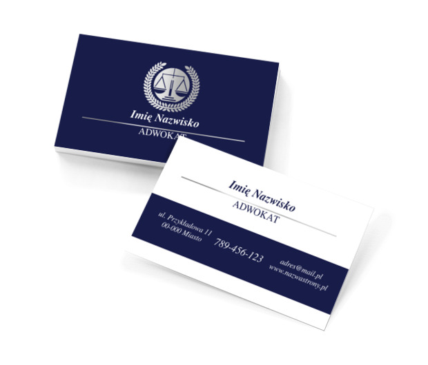 Grafika, która automatycznie budzi respekt, Prawo, Adwokat - Wizytówki Netprint szablony online