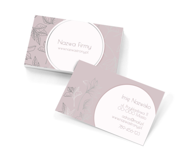 Delikatnie, pastelowo i naturalnie , Motywy, Roślinne - Wizytówki Netprint szablony online