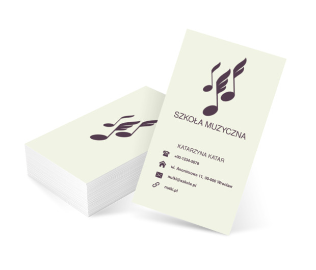Nuty na jasnym tle, Edukacja, Szkoła muzyczna - Wizytówki Netprint szablony online