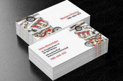 Instalacja wodna to nasza specjalność, Usługi domowe, Hydraulik - Wizytówki Netprint