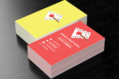 Cymbałki na kolorowym tle, Edukacja, Szkoła muzyczna - Wizytówki Netprint