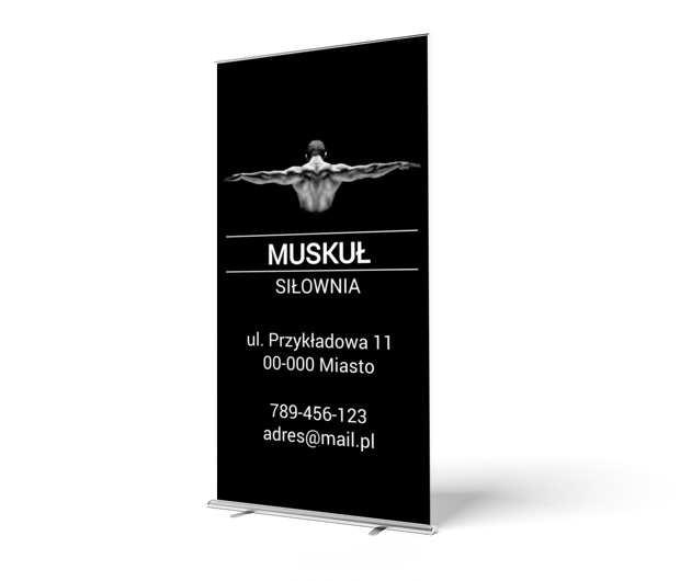 Reklama o dużej sile, Zdrowie i uroda, Siłownia - Roll-up Netprint szablony online