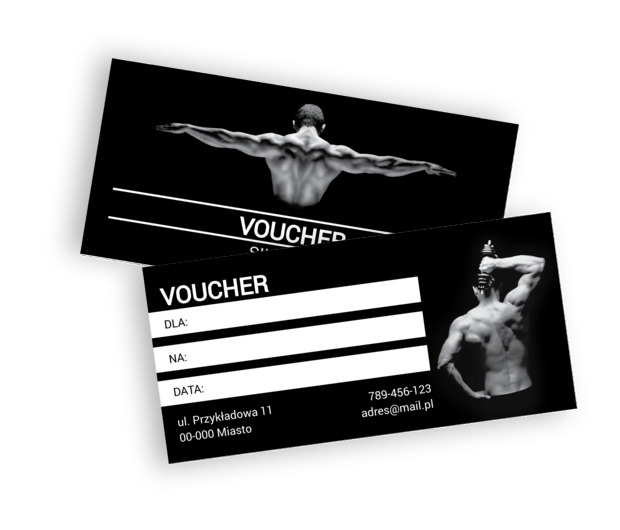 Zrób wrażenie swoim prezentem, Zdrowie i uroda, Siłownia - Vouchery Netprint szablony online