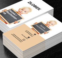 Maluch z tablicą kredową, Edukacja, Żłobek - Wizytówki Netprint