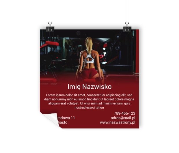 Prosty przekaz i sugestia, Zdrowie i uroda, Trener personalny - Plakaty Wielkoformatowe Netprint szablony online