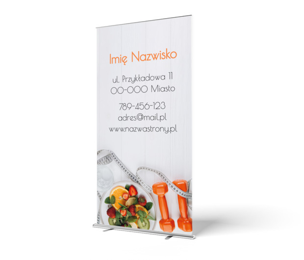 Zdrowe odżywianie to klucz do sukcesu, Zdrowie i uroda, Dietetyk - Roll-up Netprint szablony online