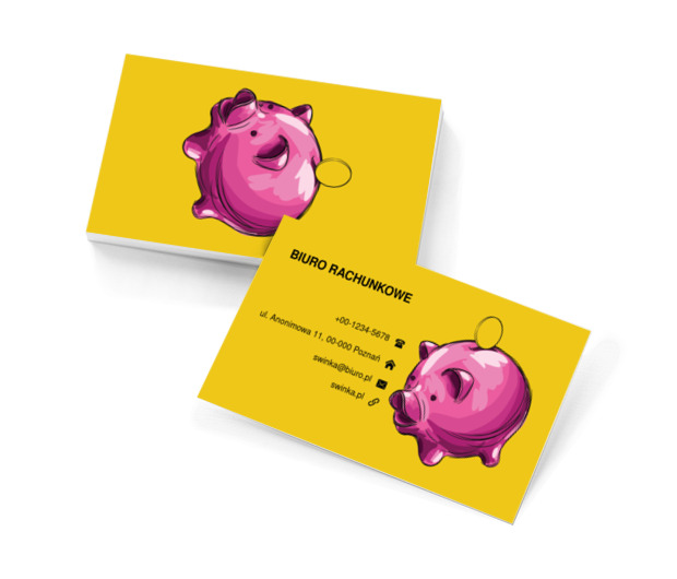 Świnka skarbonka, Finanse i ubezpieczenia, Biuro rachunkowe - Wizytówki Netprint szablony online