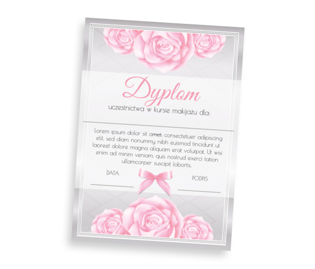 Dyplom piękny jak fachowe makijaże, Tematy, Kosmetyczne - Dyplomy Netprint szablony online