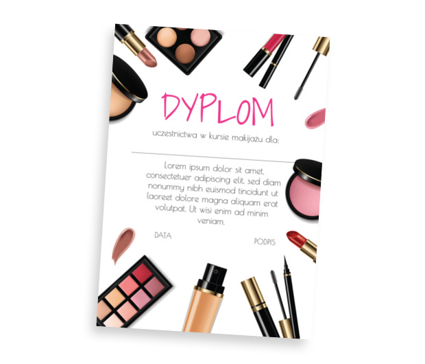 Makijaż jest już bez tajemnic, Tematy, Kosmetyczne - Dyplomy Netprint szablony online