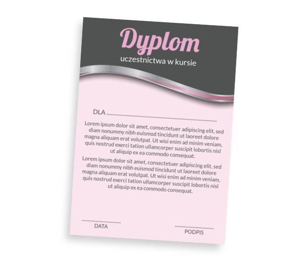 Uniwersalny i stylowy dyplom, Tematy, Kosmetyczne - Dyplomy Netprint szablony online