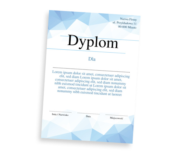 Modna geometria w błękitach, Tematy, Uniwersalne - Dyplomy Netprint szablony online